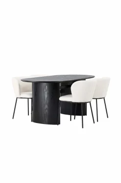 Hot Venture Home Spisegruppe Isolde med 4 stk. stole Edina Black