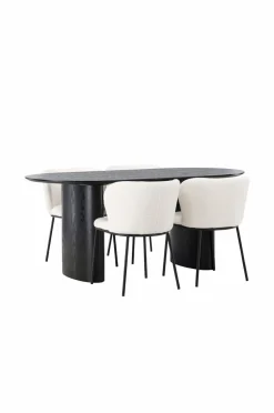 Hot Venture Home Spisegruppe Isolde med 4 stk. stole Edina Black