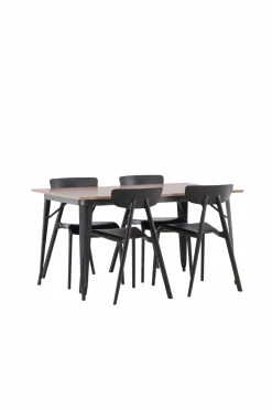 Discount Venture Home Spisegruppe Tempe med 4 stole Ursholmen Walnut