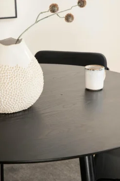 Discount Venture Home Spisegruppe Dipp med 4 spisebordsstole Tvist Sort kunstlæder / sort