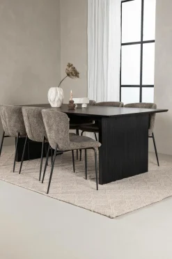 Best Venture Home Spisegruppe Vail med 6 spisebordsstole Modesto Brun and mat sort
