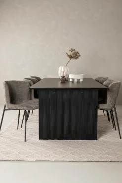 Best Venture Home Spisegruppe Vail med 6 spisebordsstole Modesto Brun and mat sort