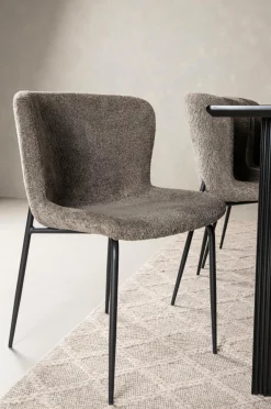 Best Venture Home Spisegruppe Vail med 6 spisebordsstole Modesto Brun and mat sort