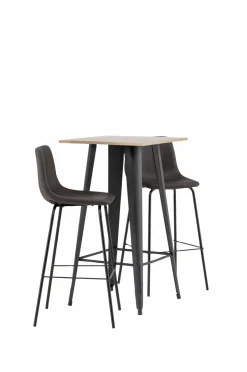 Venture Home Spisegruppe Tempe med 2 stole Alexi Walnut