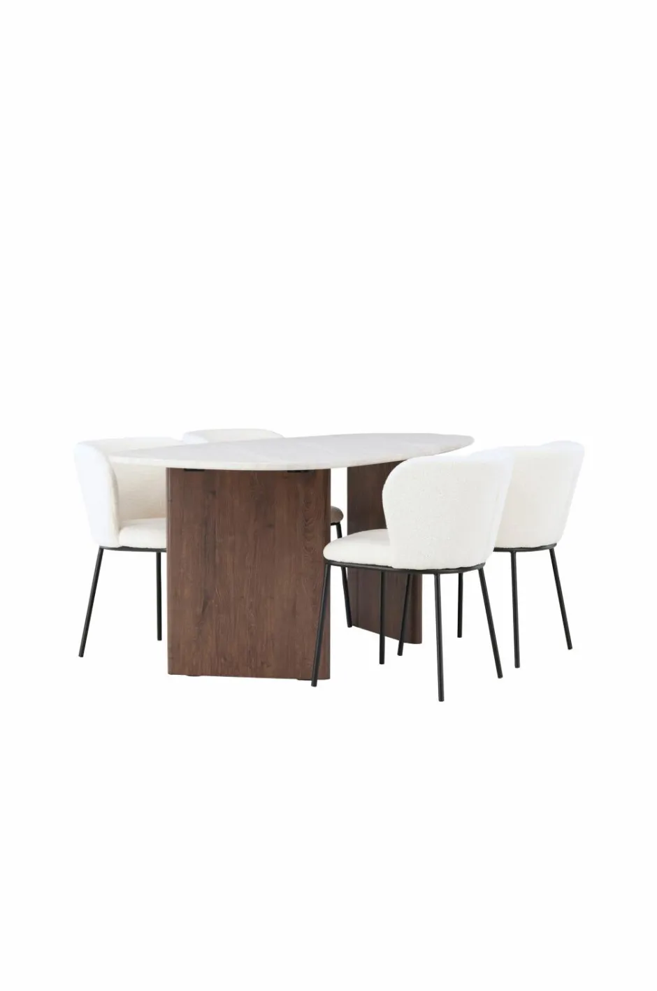 Hot Venture Home Spisegruppe Grönvik med 4 stk. stole Edina Light grey