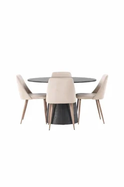 Discount Venture Home Spisegruppe Lanzo med 4 stole Night Black