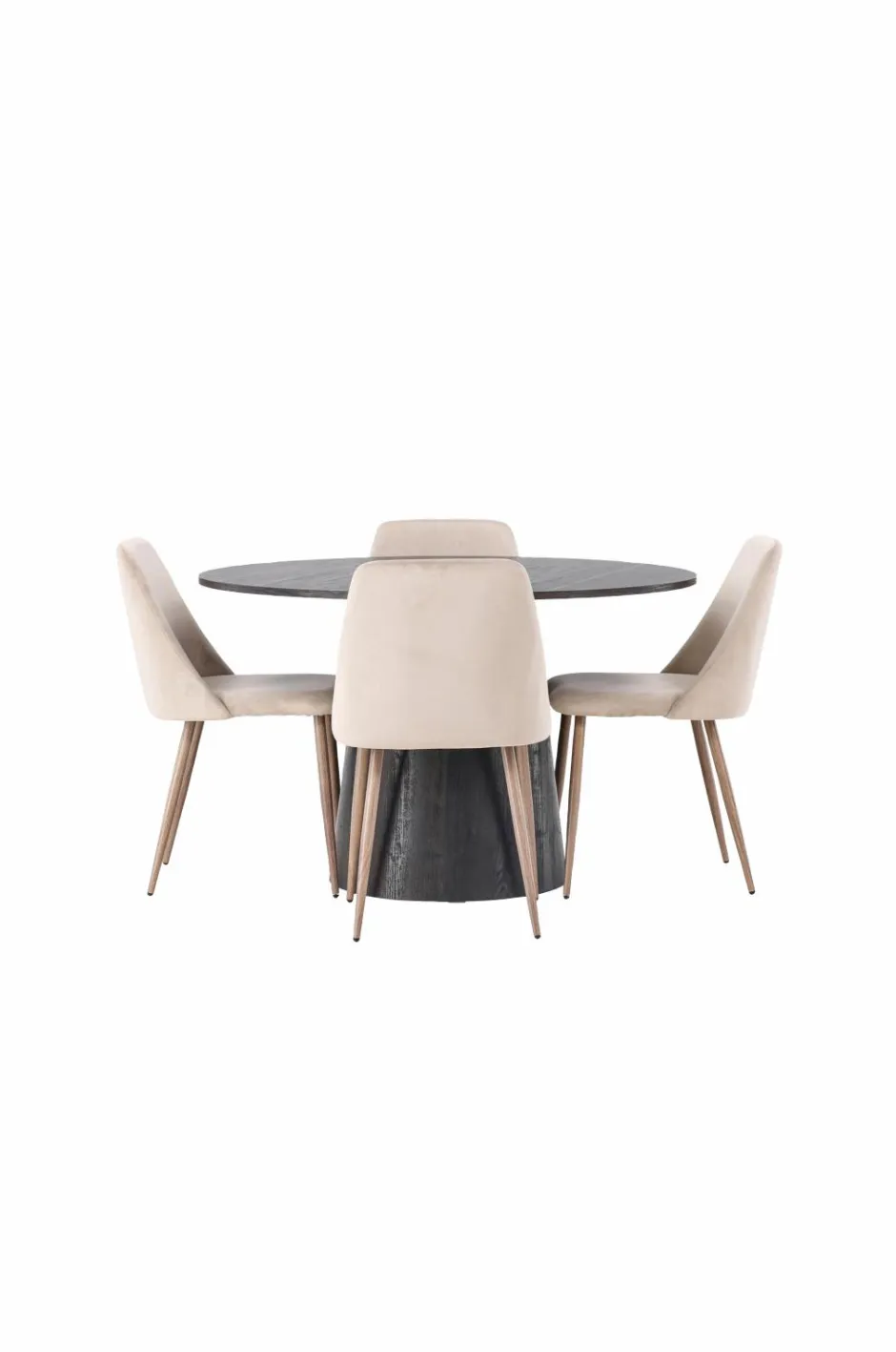 Discount Venture Home Spisegruppe Lanzo med 4 stole Night Black