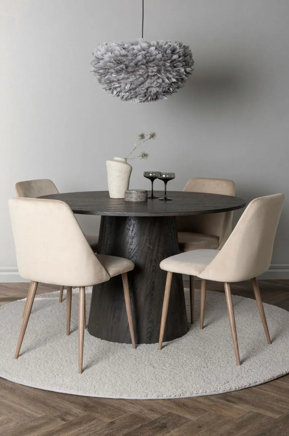 Discount Venture Home Spisegruppe Lanzo med 4 stole Night Black