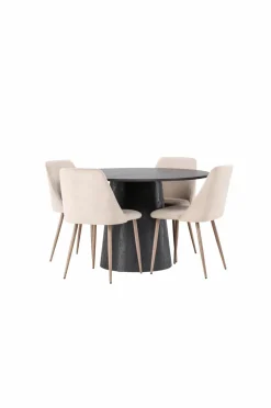 Discount Venture Home Spisegruppe Lanzo med 4 stole Night Black
