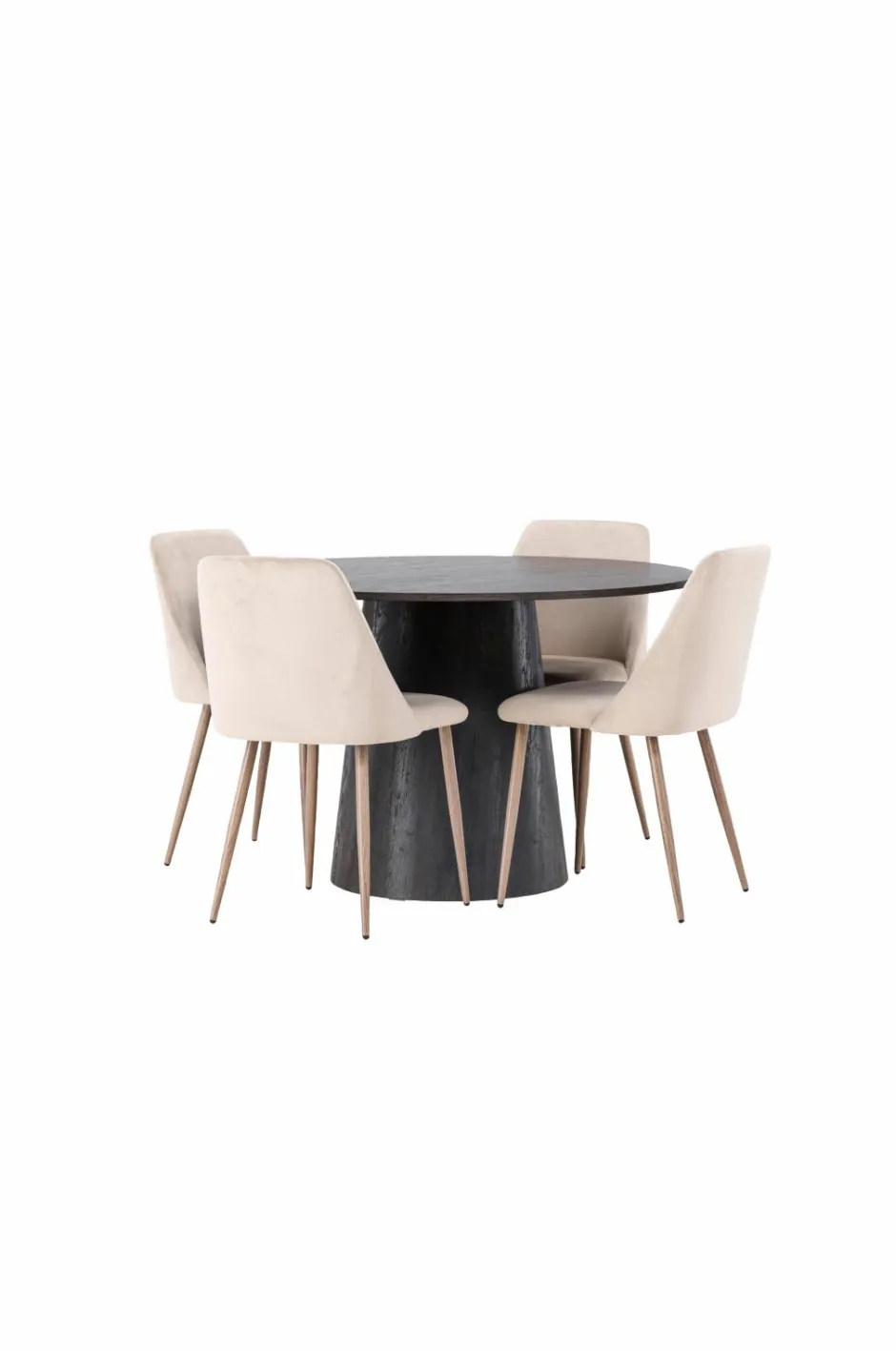 Discount Venture Home Spisegruppe Lanzo med 4 stole Night Black