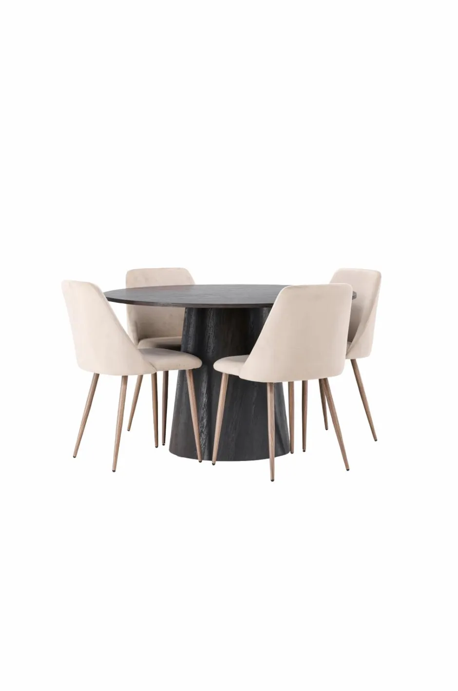 Discount Venture Home Spisegruppe Lanzo med 4 stole Night Black