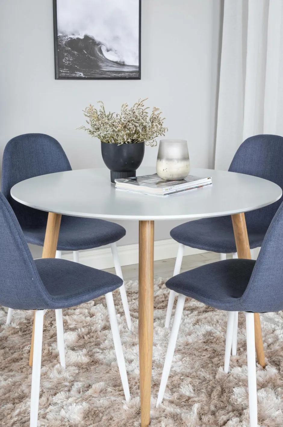 Discount Venture Home Spisegruppe Plaza med stole Polar Blå