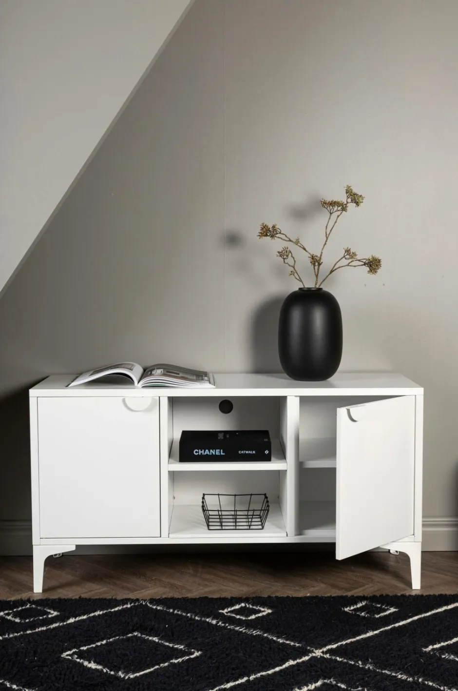 Best Venture Home TV-bænk Piring Sort/hvid