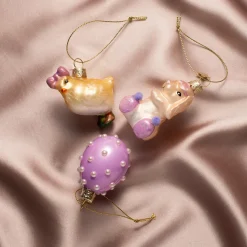 Sale Vondels Ornament glas påskesæt bunny, sæt med 3 Lilla