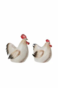 Wikholm Form Rooster And Hen S/2 Beige