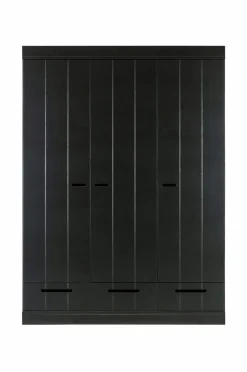 WOOOD Garderobe Connect m struktur, H195xB140xD53 Black mdf/metal
