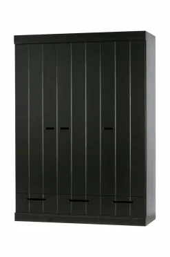 WOOOD Garderobe Connect m struktur, H195xB140xD53 Black mdf/metal