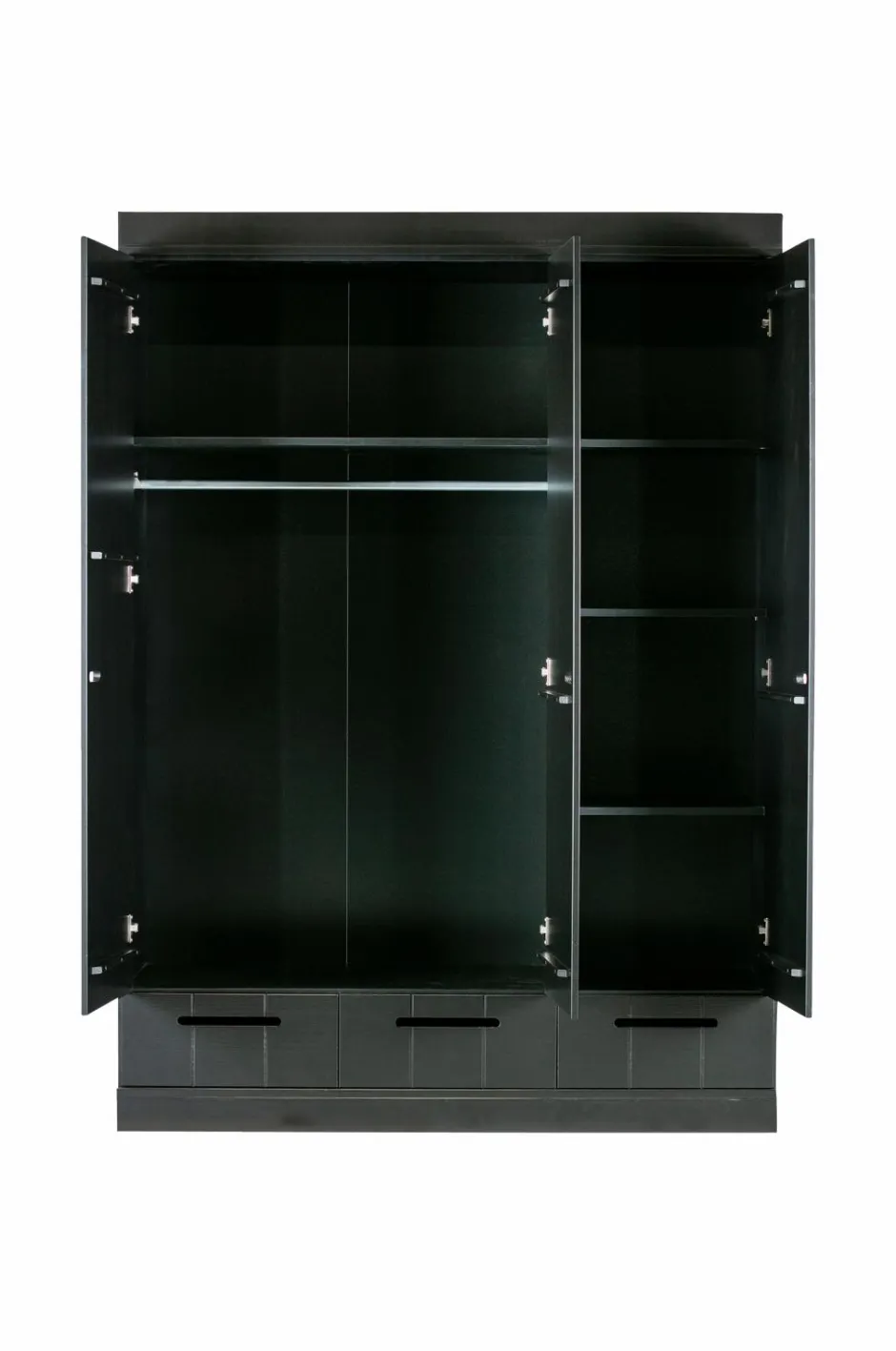 WOOOD Garderobe Connect m struktur, H195xB140xD53 Black mdf/metal