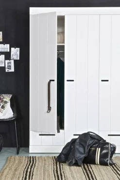 Hot WOOOD Garderobe Connect m struktur, H195xB140xD53 Hvid