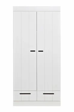Hot WOOOD Garderobe Connect m struktur, H195xB94xD53 Hvid