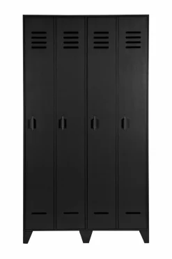 Clearance WOOOD Garderobeskab Stijn Black mdf/metal