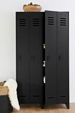 Clearance WOOOD Garderobeskab Stijn Black mdf/metal