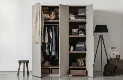 Best WOOOD Garderobeskab 3 låger Rens Pebble grey