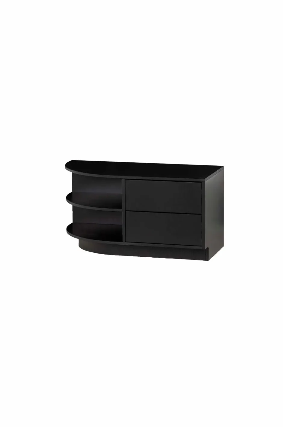 Best WOOOD TV-bænk Finca rund venstre 78 cm Sort mat sort