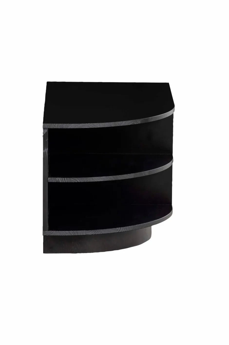 Best WOOOD TV-bænk Finca rund venstre 78 cm Sort mat sort