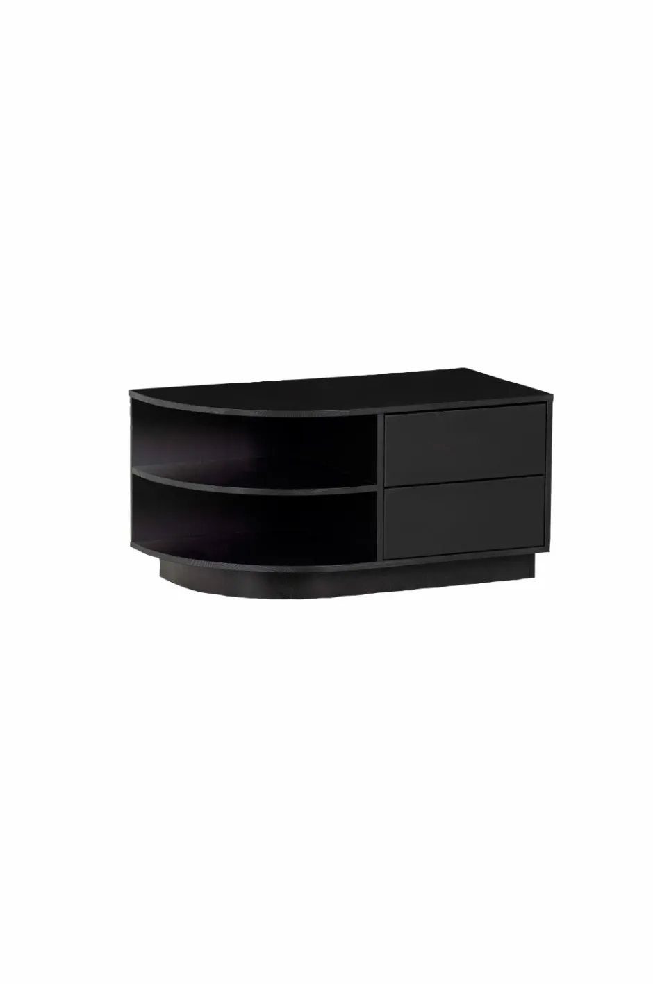 Best WOOOD TV-bænk Finca rund venstre 78 cm Sort mat sort